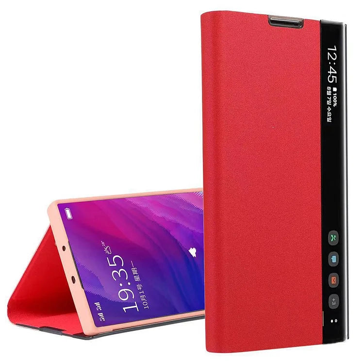 Galaxy S Series PU Leather Side Window Flip Case
