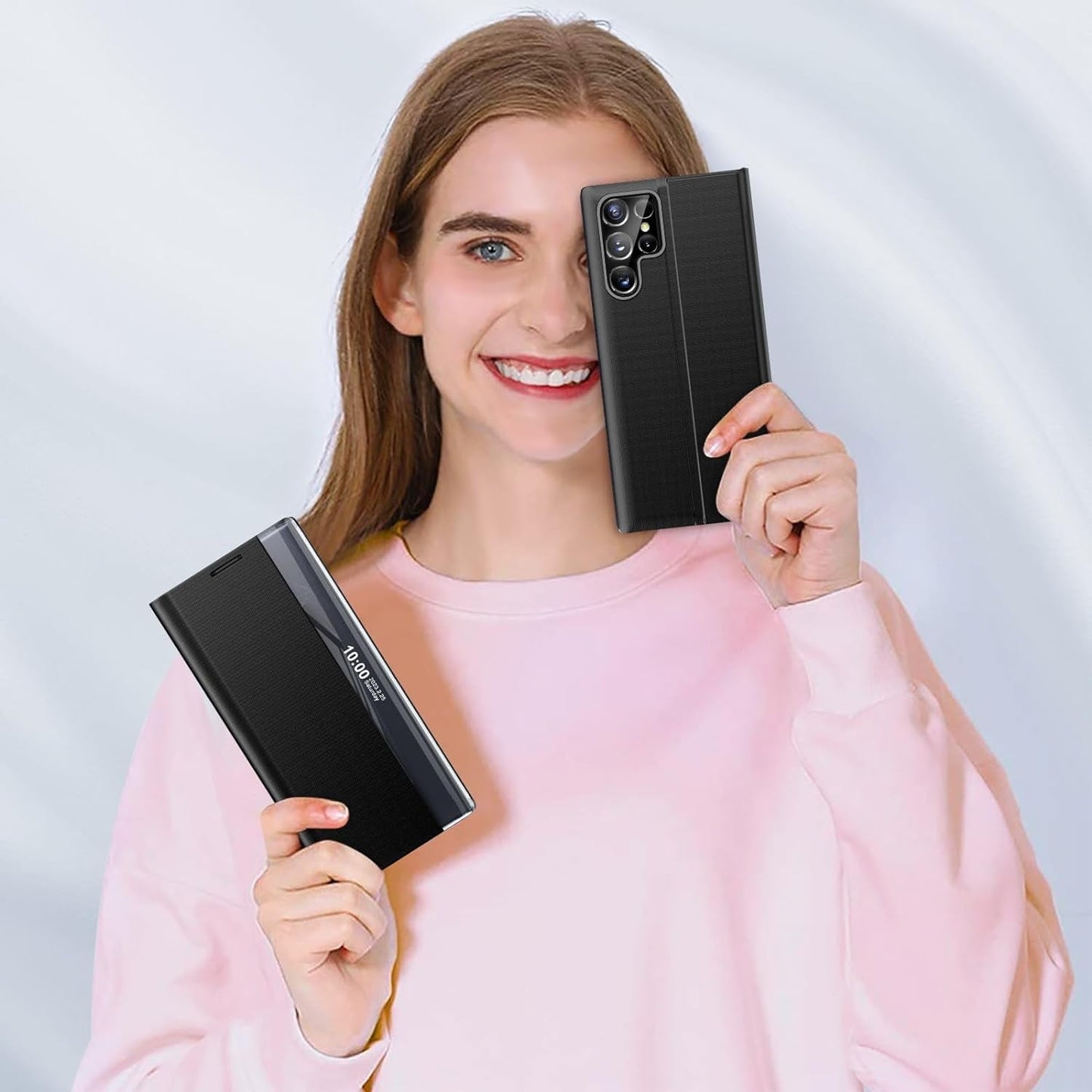 Galaxy S Series PU Leather Side Window Flip Case