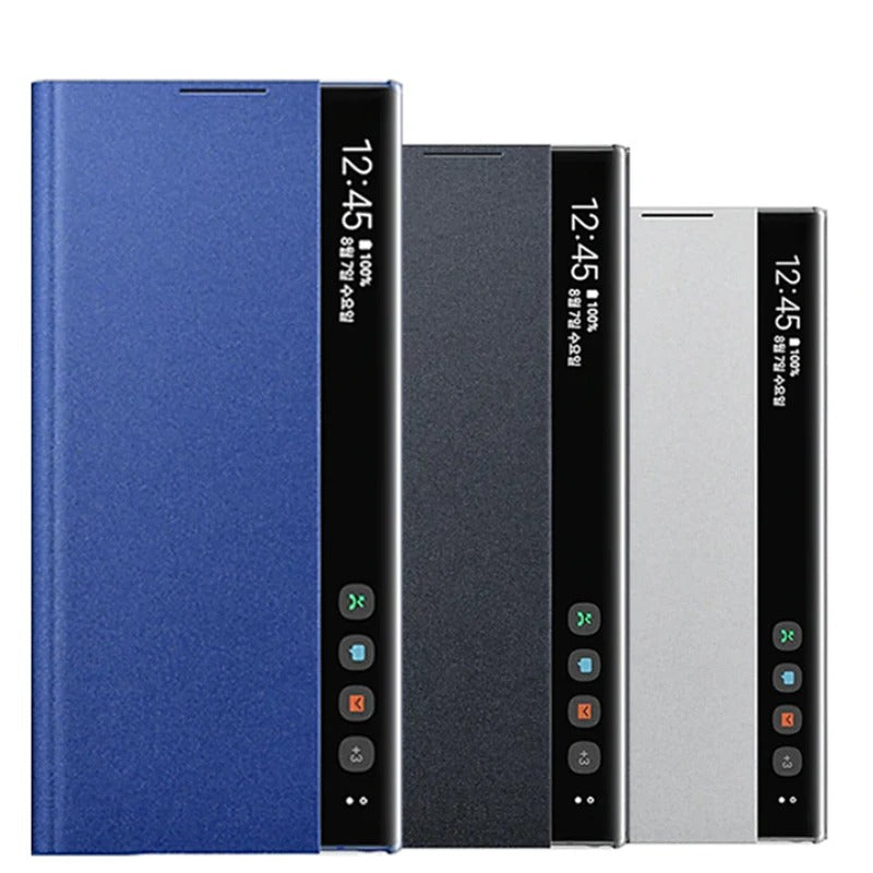 Galaxy S Series PU Leather Side Window Flip Case