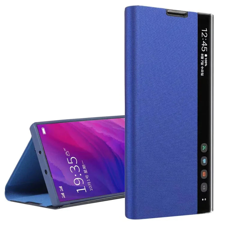 Galaxy S Series PU Leather Side Window Flip Case
